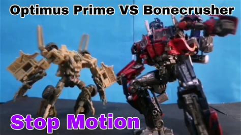 Optimus Prime Vs Bonecrusher Stop Motion Transformers Youtube