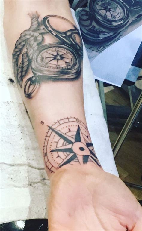 Nautical Half Sleeve Start Compass Tattoo Rope Tattoo To Be Finished With Vintage Map