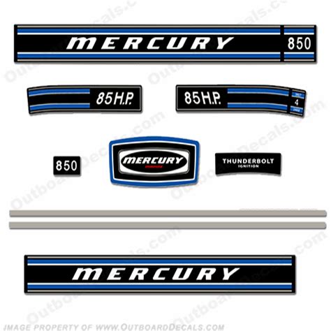 Mercury 1973 85hp Outboard Engine Decals