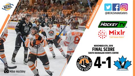 RECAP Smoke Eaters Topple The Vees 4 1 On Wednesday Trail Smoke Eaters