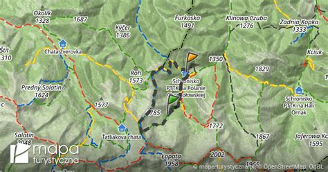 Trasa Z Wy Nia Dolina Chocho Owska Mapa Turystyczna Pl
