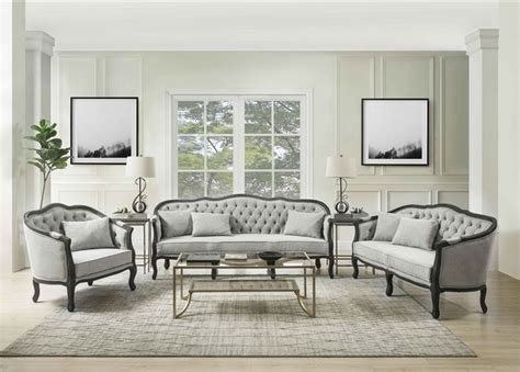 Sameal Sofa Set in Grey Linen | LV01127 | On Sale