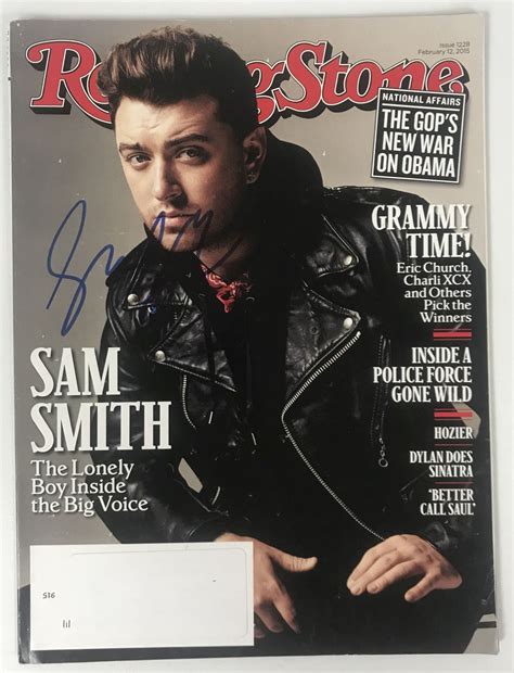 AACS Autographs Sam Smith Autographed Complete Rolling Stone Magazine