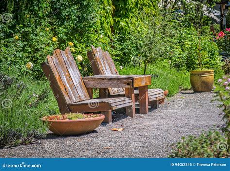 A Quiet Place To Rest In The Garden Stock Image Image Of Time Wood