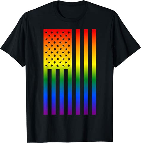 American Flag Pride Lgbtq Rainbow Usa Flag T Shirt