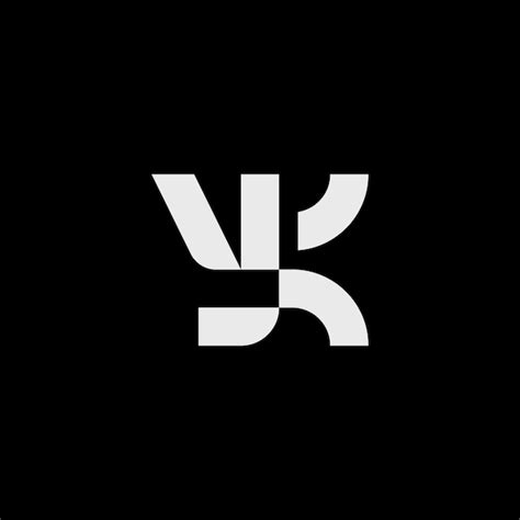 Premium Vector Letter Yk Monogram Bold Geometric Logo