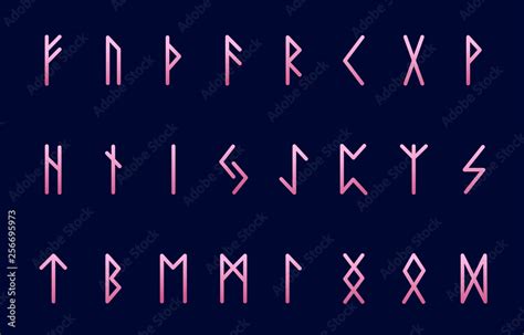 Set Of Ancient Norse Runes Runic Alphabet Futhark Ancient Occult