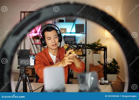 Streamer Setting Microphone Stock Photo Image Of Creativity Vlog