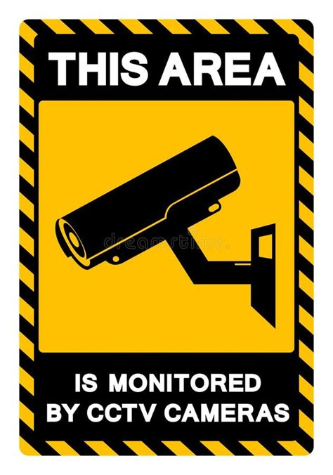 This Area Is Monitored By Cctv Cameras Symbol Sign Vector Illustration