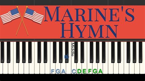 Marine S Hymn Easy Piano Tutorial With Free Sheet Music Youtube