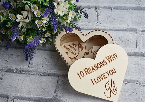 Laser Cut Heart Box With Engraved Personalised Heart Pieces Etsy Uk