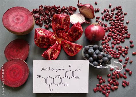 Healthy food rich in anthocyanins with general structural chemical ...