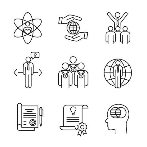 Business Ethic Vector PNG Images Business Ethics Linear Icons Set