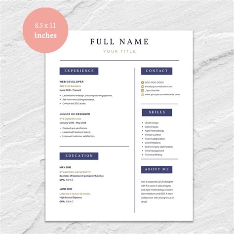 Minimalist Resume Template | Template Friend