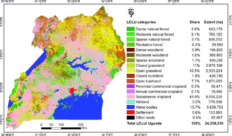 Land Cover And Land Use Lclu Map Of Uganda In 2014 Download