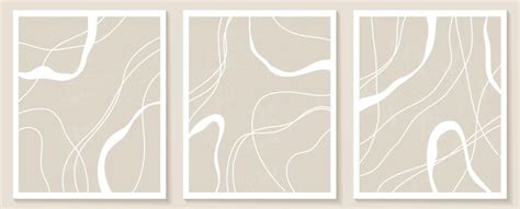 Stylish Templates With Organic Abstract Shapes In Nude Colors