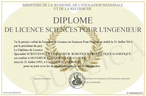 Diplome De Licence Sciences Pour L Ingenieur