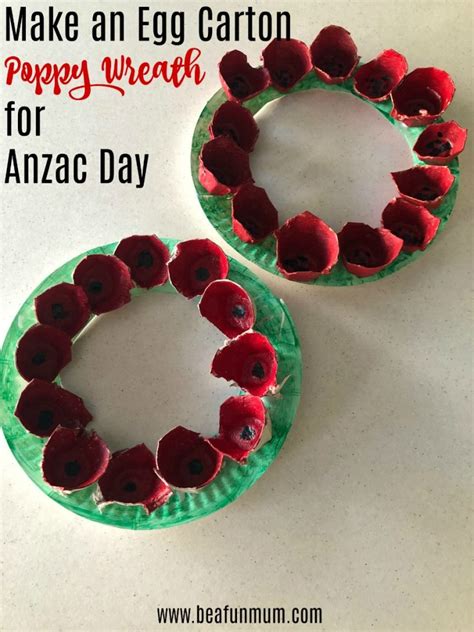 Make An Egg Carton Poppy Wreath For Anzac Day Be A Fun Mum