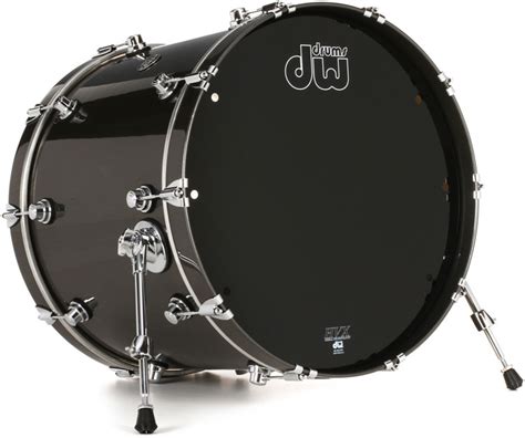 Dw Performance Series Bass Drum 18 X 22 Gun Metal Metallic Lacquer Sweetwater