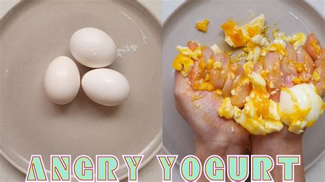 Angry Yogurt Asmr Mukbang Boiled Eggs Savage Hands Eating Smashing