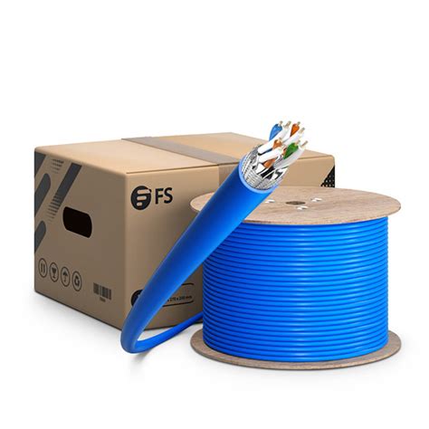 1000ft Cat7 SFTP Solid Shielded Bulk Ethernet Cable Blue FS