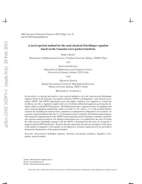 A novel spectral method for the semi classical Schrödinger equation