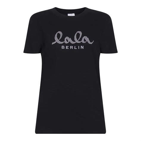 Lala Berlin T Shirt Cara Lala Logo Sort Laura Thomsen Luxury