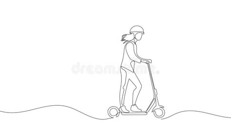 Continuous One Line Scooter Drawing Stock Illustrations 151