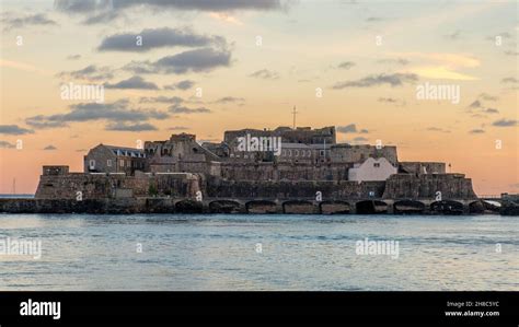 Guernseys Visitor Attraction Castle Cornet At Sunset Stock Photo Alamy