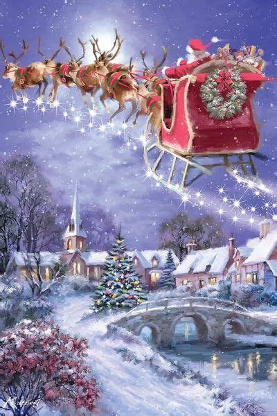 Santa And Sleigh Canvas Print By The Macneil Studio Icanvas