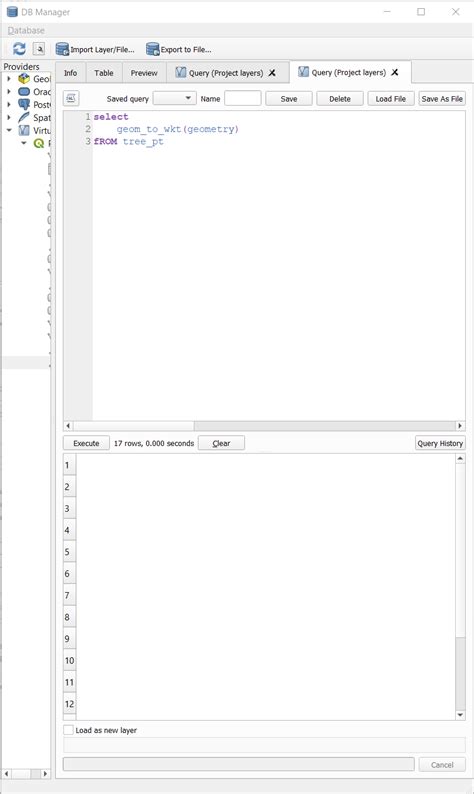 Qgis Geom To Wkt Used In Sql Results In Zero Length Strings