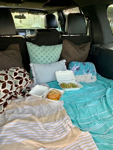 Morning Breakfast Bagels And Picnic In The Back Of The Trunk Of The Car