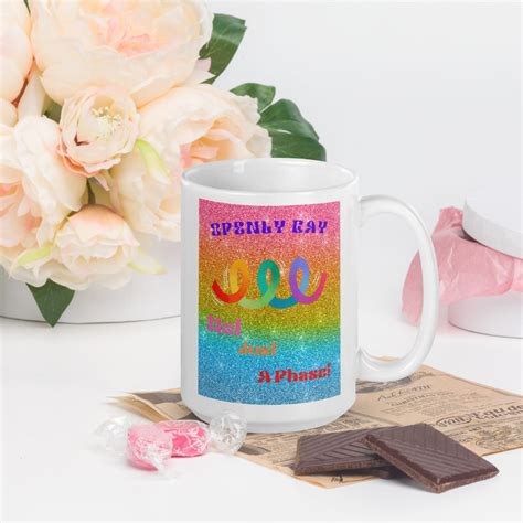 Openly Gay Not Just A Phase Design Mug Valentine S Day Gift Gay Couple