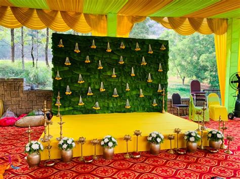 Traditional Stage Decoration For Haldi And Sangeet