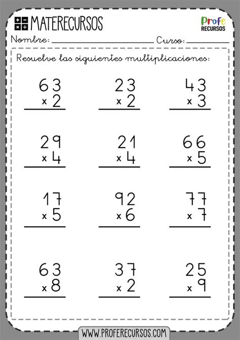 Multiplication Sums For Class 2