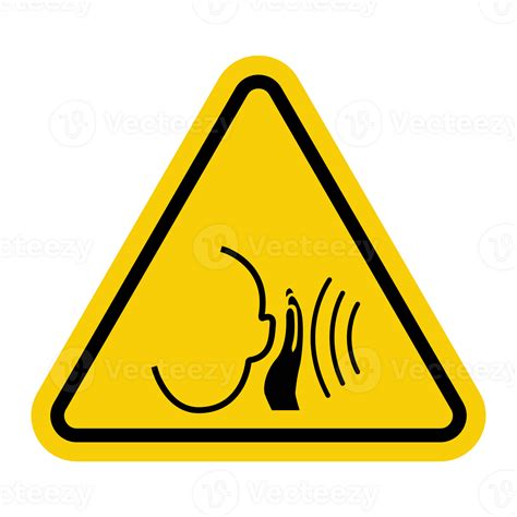 High noise areas. Hearing protection sign. Wear headphones or earplugs