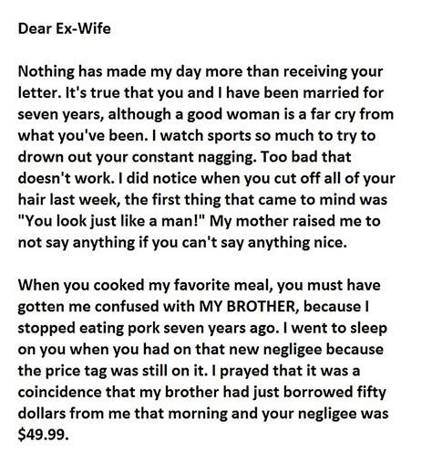 The Best Divorce Letter Ever This Guy Nails It The Discover Reality