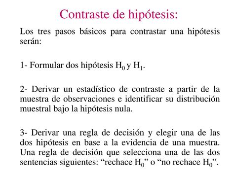 Ppt Contraste De Hipótesis ¿qué Es Una Hipótesis Estadística