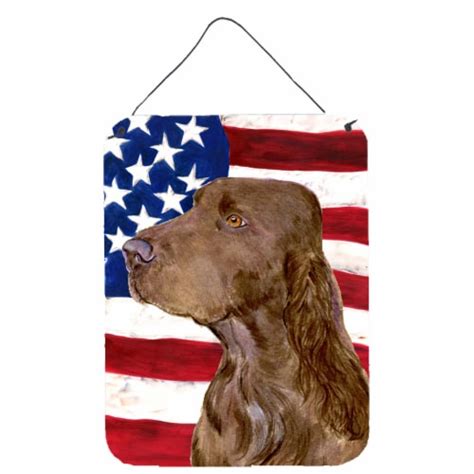 Usa American Flag With Field Spaniel Wall Or Door Hanging Prints 16hx12w Fry’s Food Stores