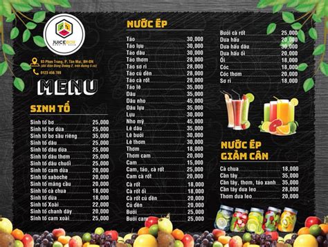 Menu Thực đơn Nước Uống Gây Bão Khách Cho Quán Cafe
