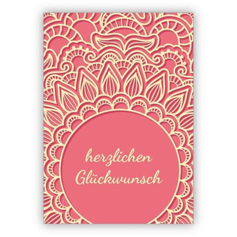 Elegante Grußkarte Geburtstagskarte mit Spitzen Motiv rosa