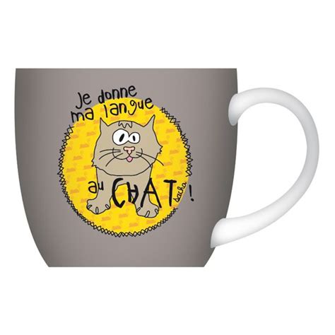 Mug LANGUE AU CHAT Sacha déco BD humoristique Provence Arômes