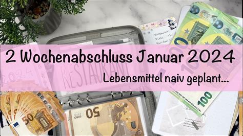 Januar Wochenabschluss In Geldsparen Mit Der Umschlagmethode