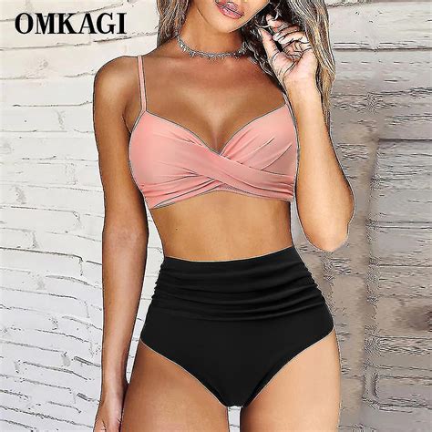 Omkagi Hoge Taille Bikini 2023 Vrouwen S Sexy Badpak Bikini Set Badpak