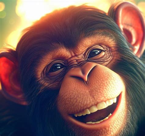 Premium Ai Image Beautiful Monkey Selfie Avatar Illustration Vector