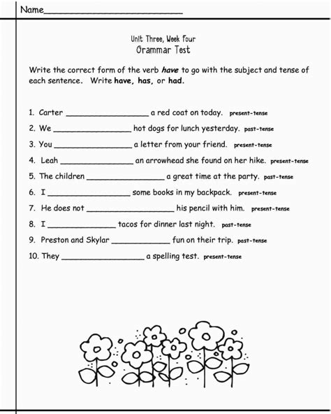 English Grammar Worksheets For Grade 3 With Answers Pdf Answer Key