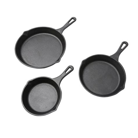 3pcs Pre Seasoned Ovensafe Cookware Cast Iron Skillet Cooking Mini Cast Iron Sizzler Set With