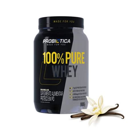 100 Pure Whey Pote 900g Probiótica Suplemento Em Pó Whei Protein