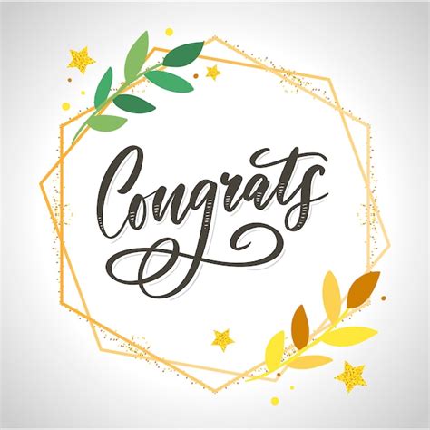 Congrats congratulations card lettering calligraphy text brush Vector | Premium Download