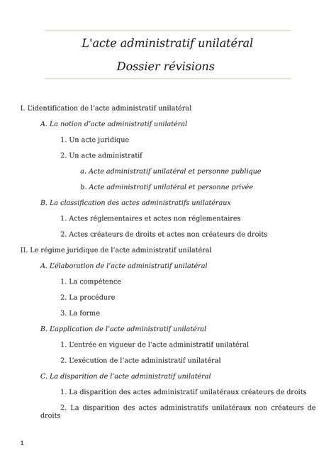 L acte administratif unilatéral L acte administratif unilatéral